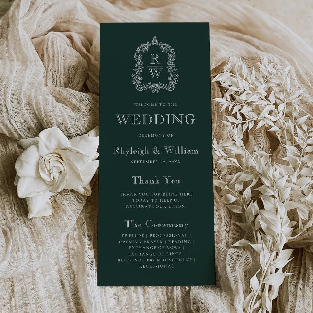 Programa Crest Monograma Casamento Floresta Verde (Criador carregado)