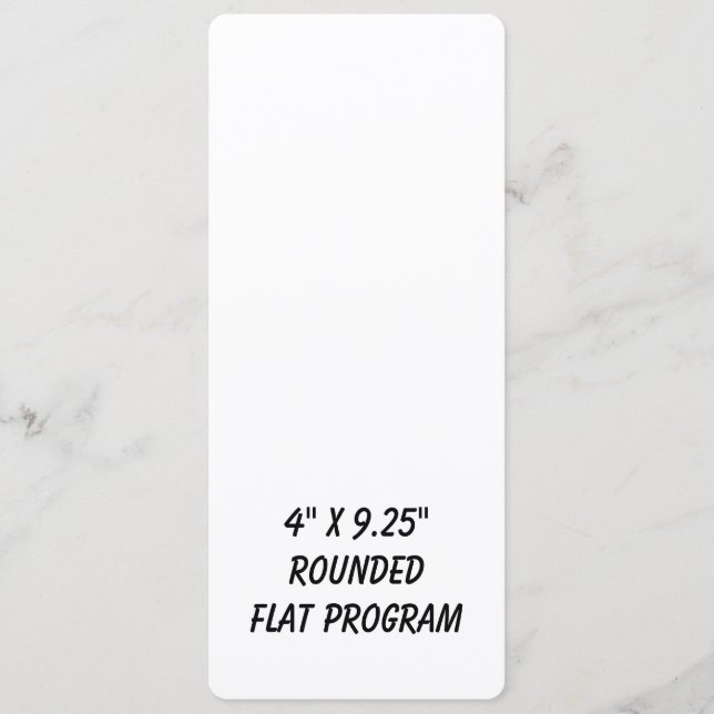 Programa Crie seu Personalizado 4" x 9,25" Arredondado Plan (Frente)