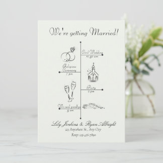 Programa Cronologia de Casamento Minimalista Preto e Branco