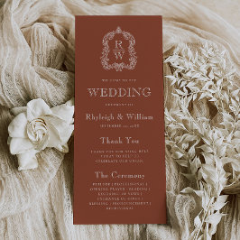 Programa Cume de Monograma Terracota Casamento