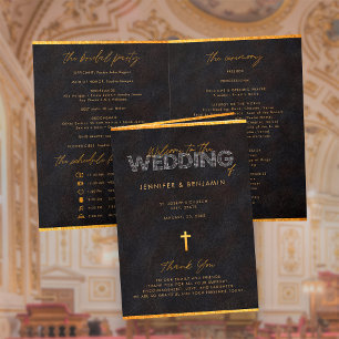 Programa da Cerimônia de Missa de Casamento Católi