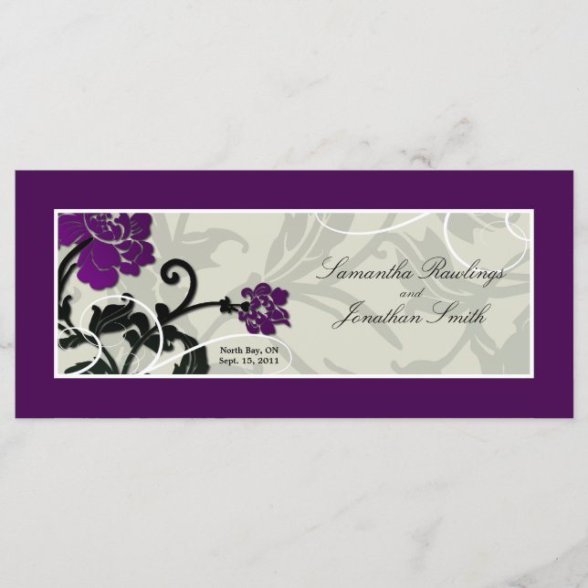 Programa da Igreja Caseira - Roxo Floral (Frente)