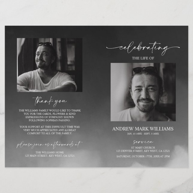 Programa da Ordem Funeral de Serviço da cinza Dobr (Frente)