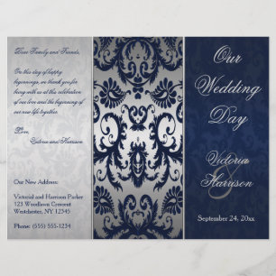 Programa da prata e do casamento tema damasco dos