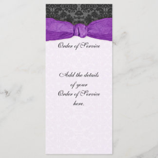 Programa Damask Ribbon Wrapted Order of Service - Roxo