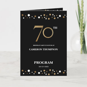 Programa de 70 de aniversário de confetti Dourado