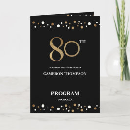 Programa de 80 de aniversário de confetti Dourado 