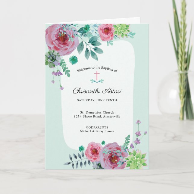 Programa de Batismo da Igreja Ortodoxa Grega Chris (Frente)