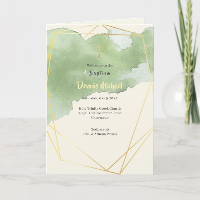 Programa de Batismo da Igreja Ortodoxa Grega Denni (Frente)