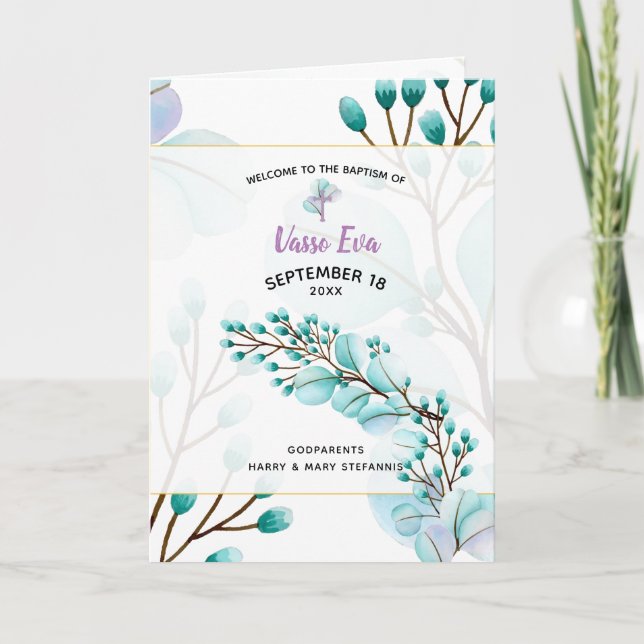 Programa de Batismo da Igreja Ortodoxa Grega Vasso (Frente)