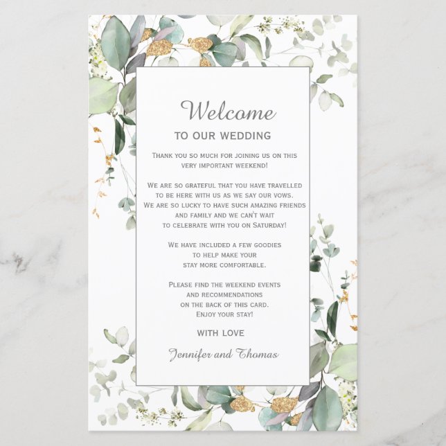 Programa de Boas-Vindas Eucalyptus Greenery (Frente)