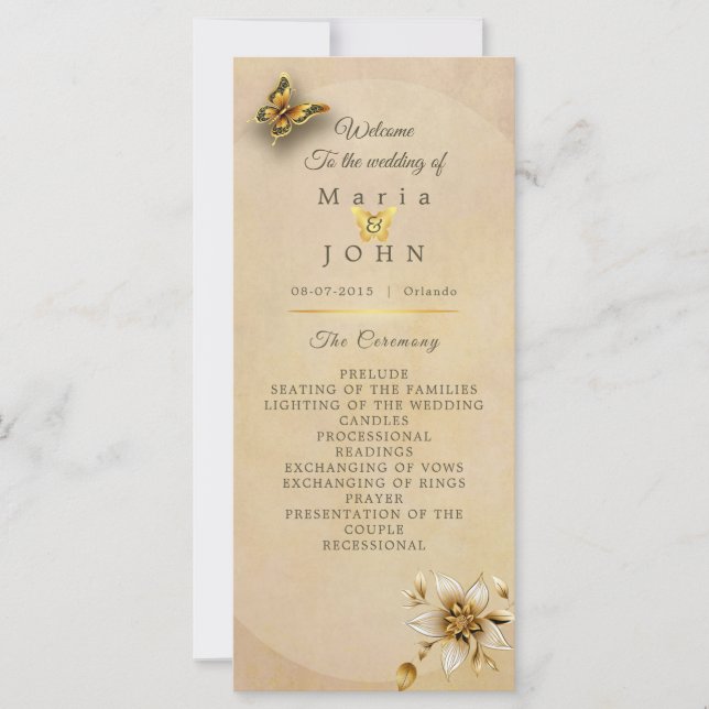 programa de borboletas de ouro (Frente)