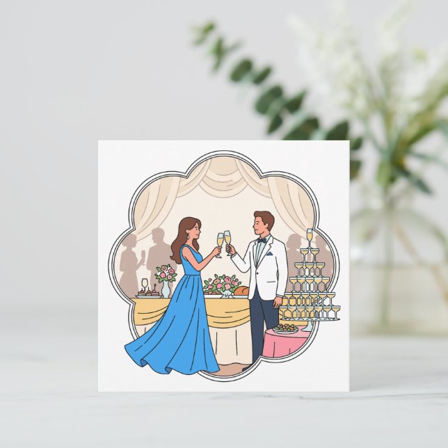 Programa de Brinde de Casamento Caprichoso - Casal (Em pé/Frente)