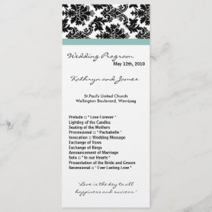 Programa de Casamento 4x9 - Azul Damasco Negro
