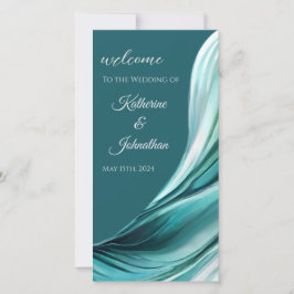 Programa de Casamento - Abstrato moderno Emerald G