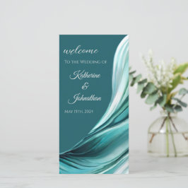 Programa de Casamento - Abstrato moderno Emerald G