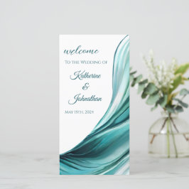 Programa de Casamento - Abstrato moderno Emerald G