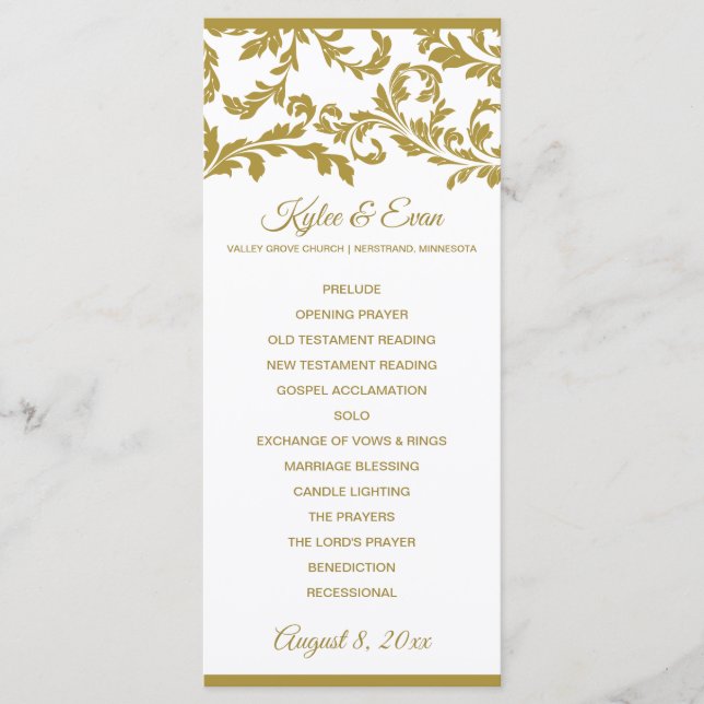 Programa de Casamento Alto Elegante Florescente |  (Frente)