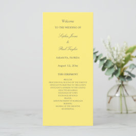 Programa de Casamento Amarelo da Manteiga Elegante