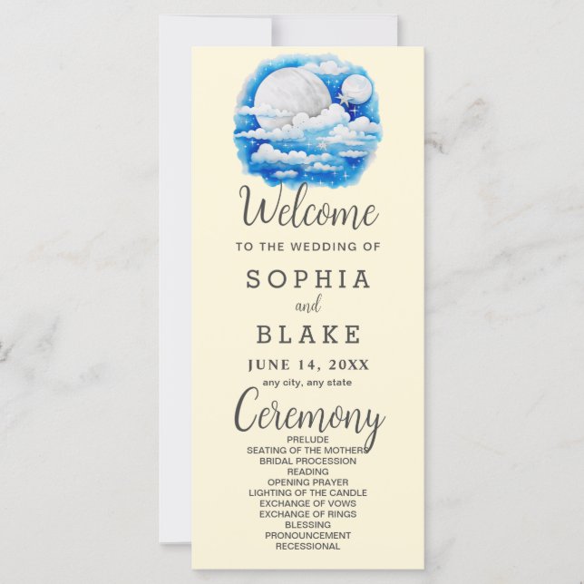 Programa de Casamento Amarelo das Estrelas Celesti (Frente)