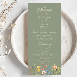 Programa de Casamento Amarelo e Sage de Flores Sel