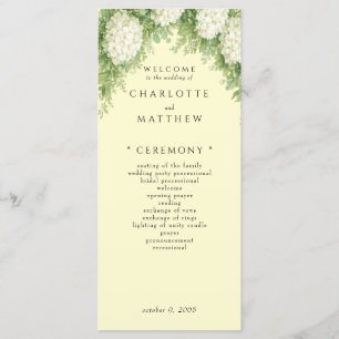 Programa de Casamento Amarelo Elegante Hortênsias