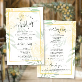 Programa de Casamento Amarelo Manteiga e Rosas Sal