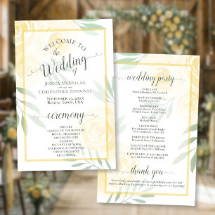 Programa de Casamento Amarelo Manteiga e Rosas Sal