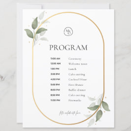 Programa de Casamento – Arco Dourado e Desenho Bot