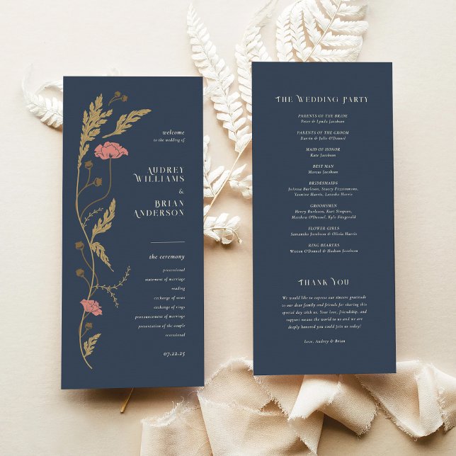 Programa de Casamento Art Nouveau Vintage (Criador carregado)
