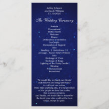 Programa de casamento azul. cerimônia de inverno d