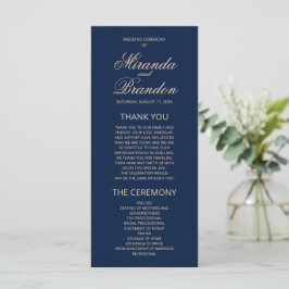 Programa de Casamento Azul do Marinho Monograma Do