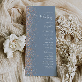 Programa de Casamento Azul Dusty de Pêssego Modern