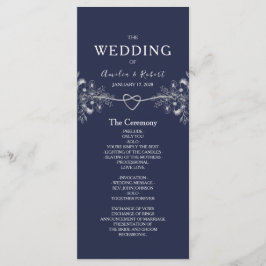 Programa de Casamento Azul Naval Elegante