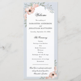 Programa de Casamento Azul Pessegueira Floral Dust