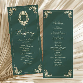Programa de Casamento Barroco Verde Esmeralda