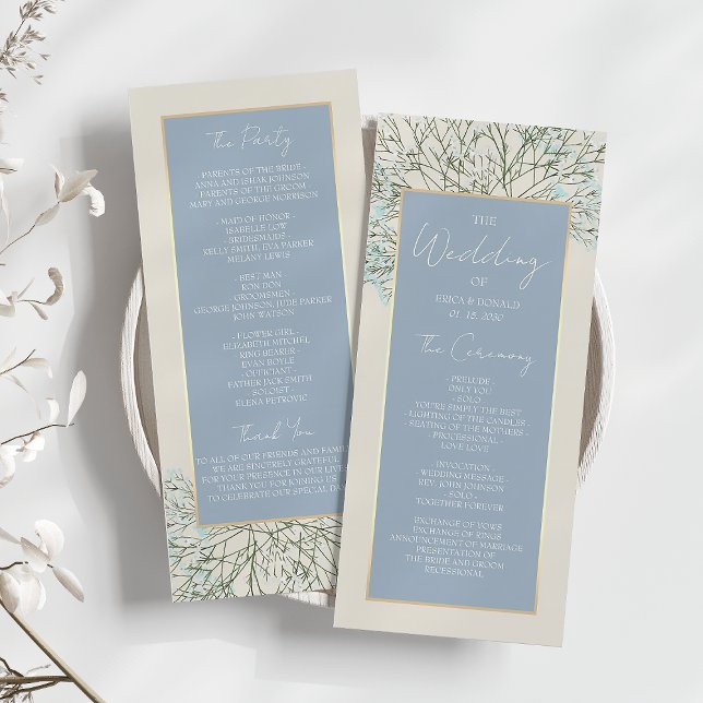 Programa de Casamento Boho Azul Empoeirado (Criador carregado)