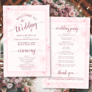 Programa de Casamento Boho Chic Rosa com Peônias d