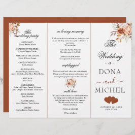 Programa de Casamento Boho do outono