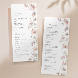 Programa de Casamento Boho Flor de Campo Rosa