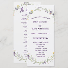 Programa de Casamento Boho Floral Simples Moderno