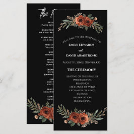 Programa de Casamento Boho Floral Terracota Mal-hu
