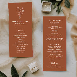Programa de Casamento Boho Minimalista de Terracot