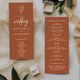 Programa de Casamento Boho Minimalista em Terracot