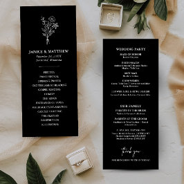 Programa de Casamento Boho Minimalista Preto e Bra