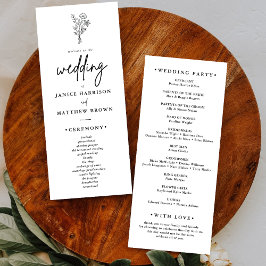 Programa de Casamento Boho Minimalista Simples Ele