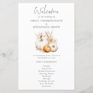 Programa de Casamento Boho Pumpkins Pampas