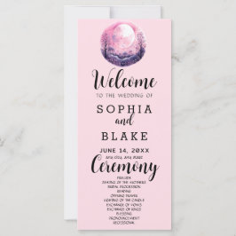 Programa de Casamento Boho Rosa e Branco Lua Cheia