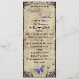 Programa de Casamento Borboleta Roxa Dupla Face