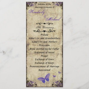 Programa de Casamento Borboleta Roxa Dupla Face